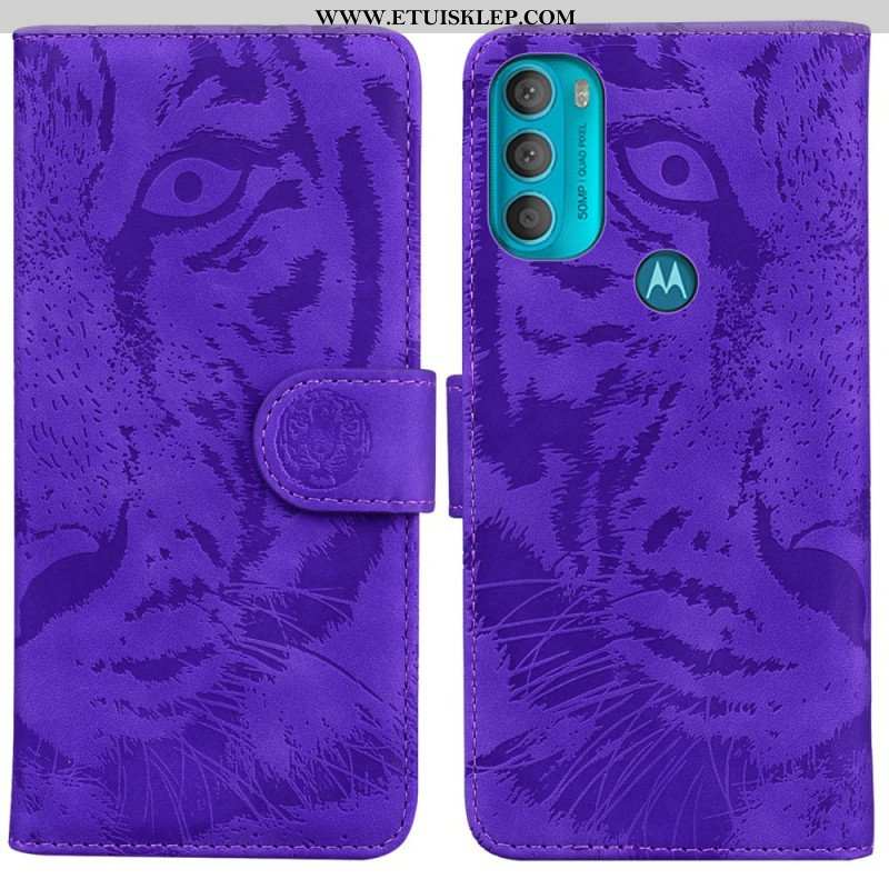 Etui Folio do Moto G71 5G Nadruk Twarzy Tygrysa